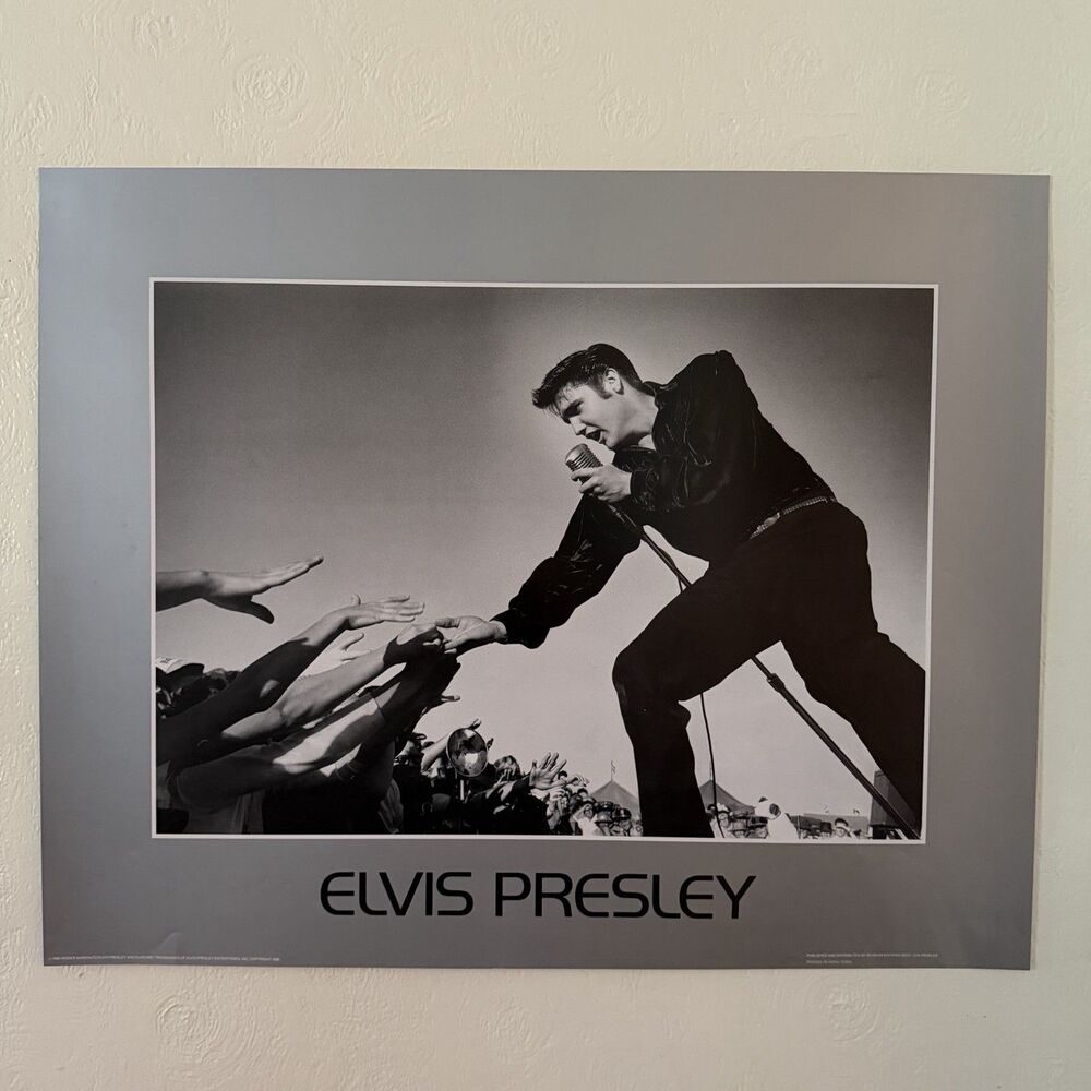Elvis Presley 1985 Poster Roger Marshutz Vintage 24x30” Black White